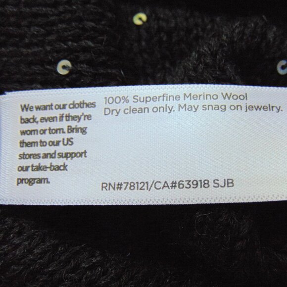Eileen Fisher NWT Merino Wool Charcoal Gray Sequin Sweater 1X - Picture 12 of 12